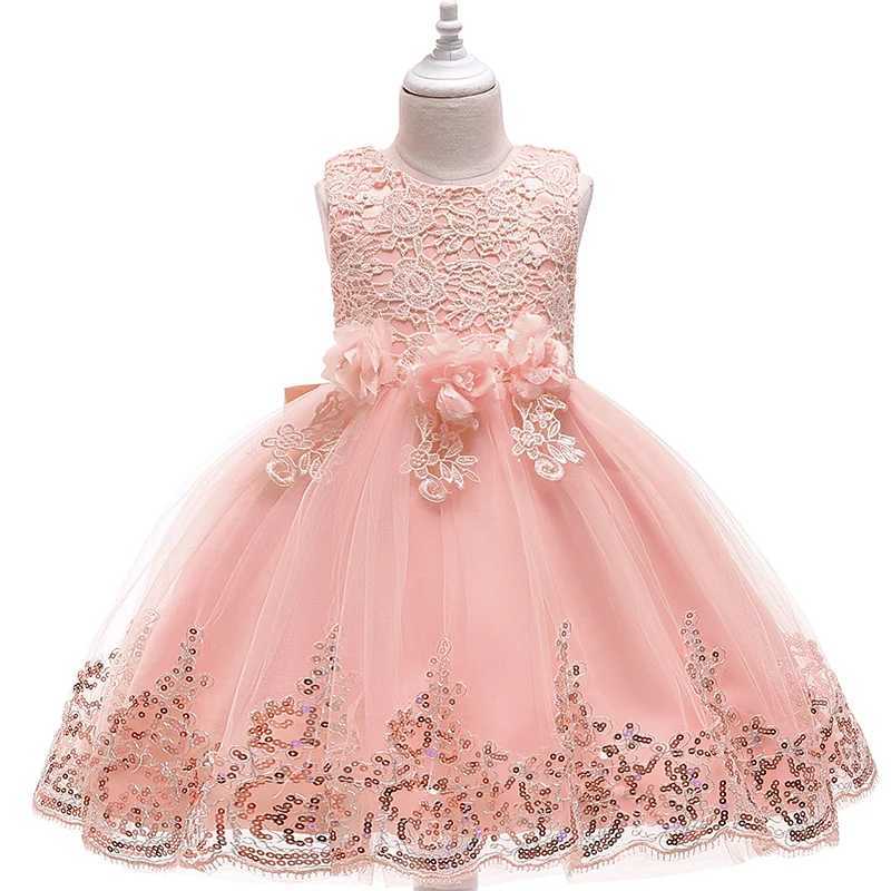 2-12Y Girls Summer Lace Princess Dress Childrens Flower Dress Girls Clothing Childrens Birthday Party Tutu Customized Tank Top W240823