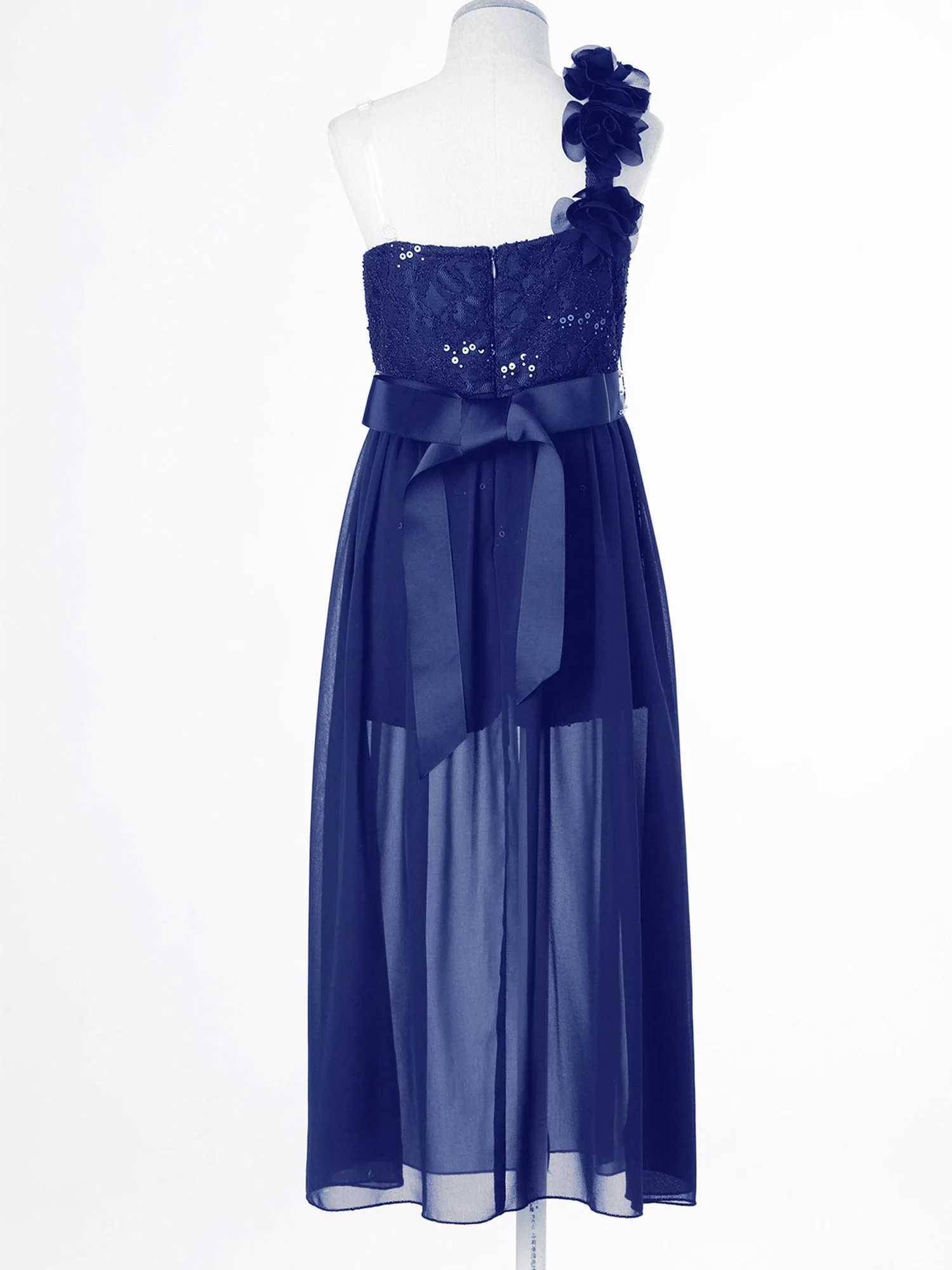 Childrens Girl Sleeveless Lace Maxi Dress Shining Diamond Bridal Maid Birthday Wedding Party Formal Dance jumpsuit Dress W240823