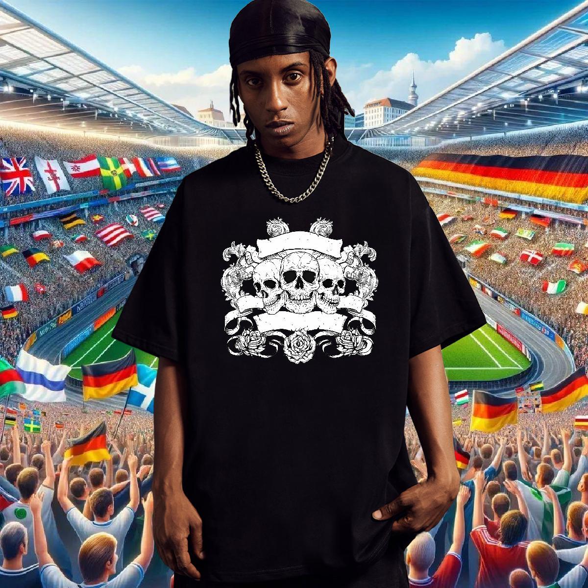 TOP Quality T shirt 230g Cotton skull Sports Casual Custom Big Size Breathable Short Sleeve Tshirt for Man Woman Factory Direct Clothes