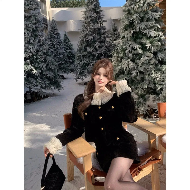 Temperament Stringy Selvedge Splice Coat Hip Wrap Skirt Two-piece Set Women Fashion Bead Lace O-Neck Celebrity Sweet Slim Suit 240823