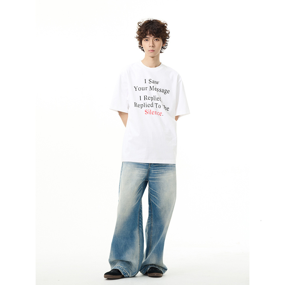 American High Street Jeans Mens Spring New Style Loose Straight Tube High-end Feeling Wide Leg Pants Rugged and Handsome Pants for Couples