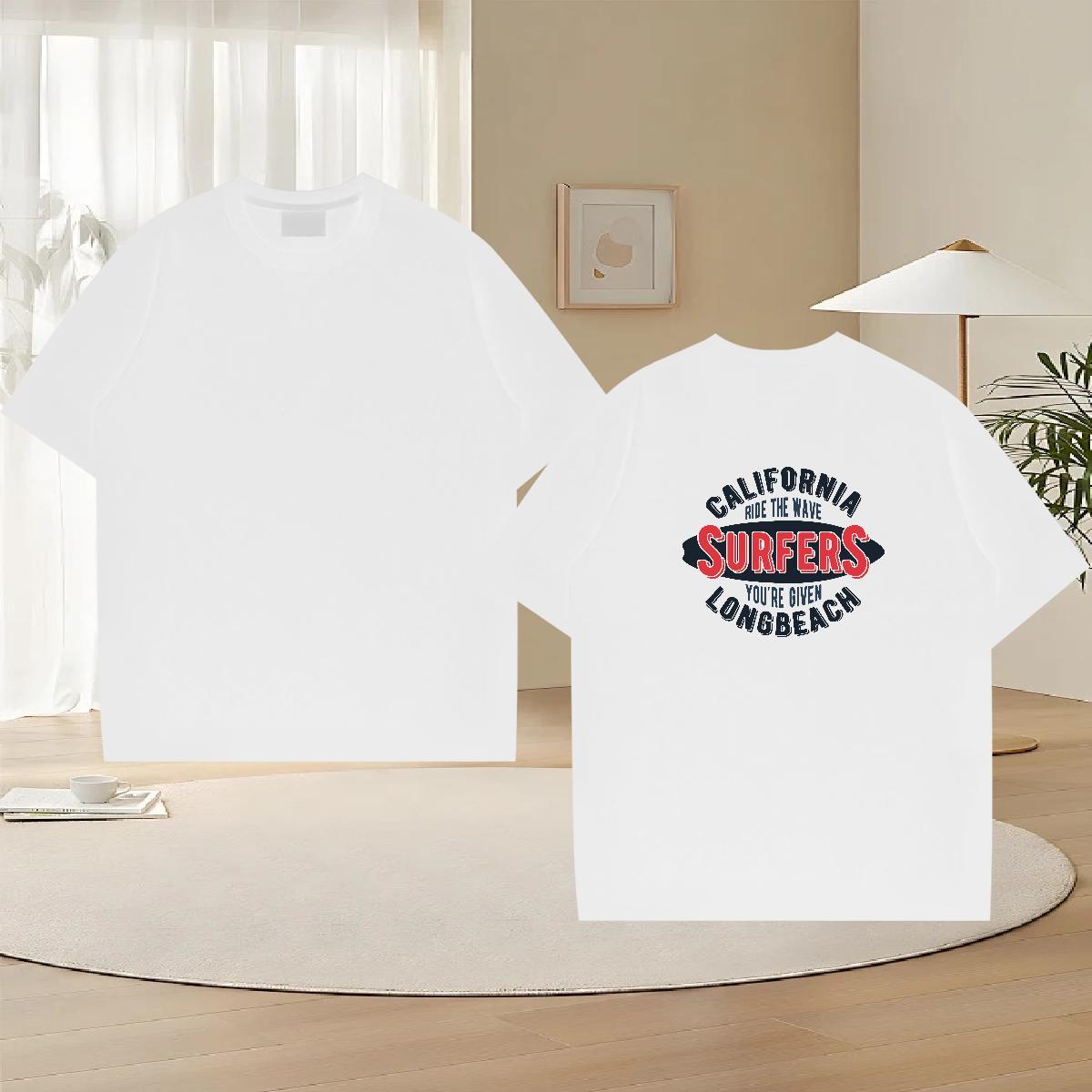 Unisex Men T Shirts 100% Cotton 230g letter Beach Custom Anime Crew Neck Tshirt for Man Woman New Arrival Tshirts