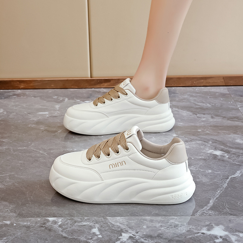 Ddmysports Igh End White For Women Spring New Versatile Height Increasing Bread Board Shoes Casual Sports A OUTDOOR