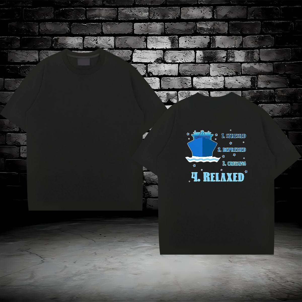Brand T shirt 230g 100% Cotton travel Home Outdoor Plus Size Cartoon Crew Neck Men Tshirts 2024 Tops