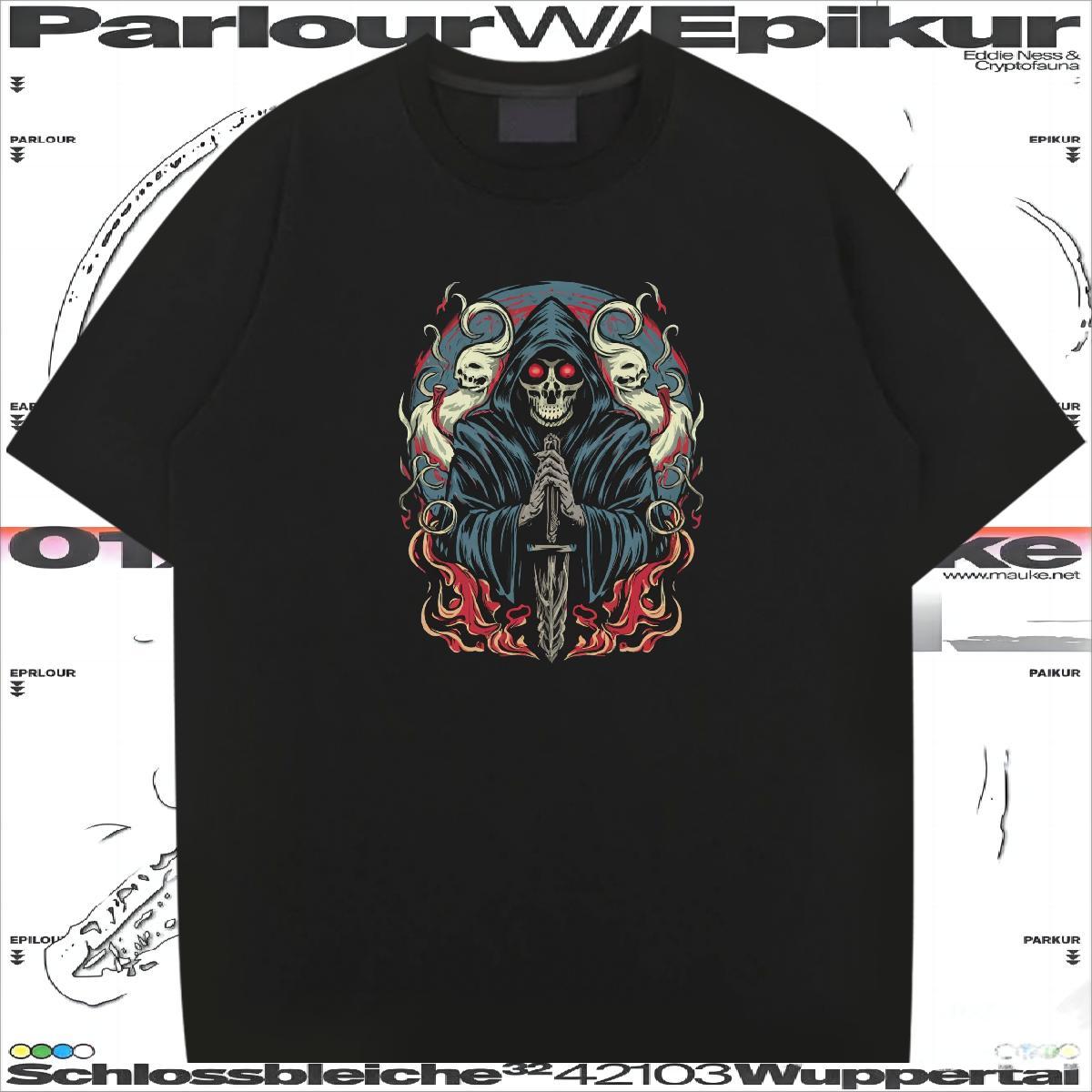 Cool Men T Shirts 100% Cotton 230g skull Daily Outfit Custom Printed Breathable Crew Neck Tshirts Designer Fashion Tee Shirt