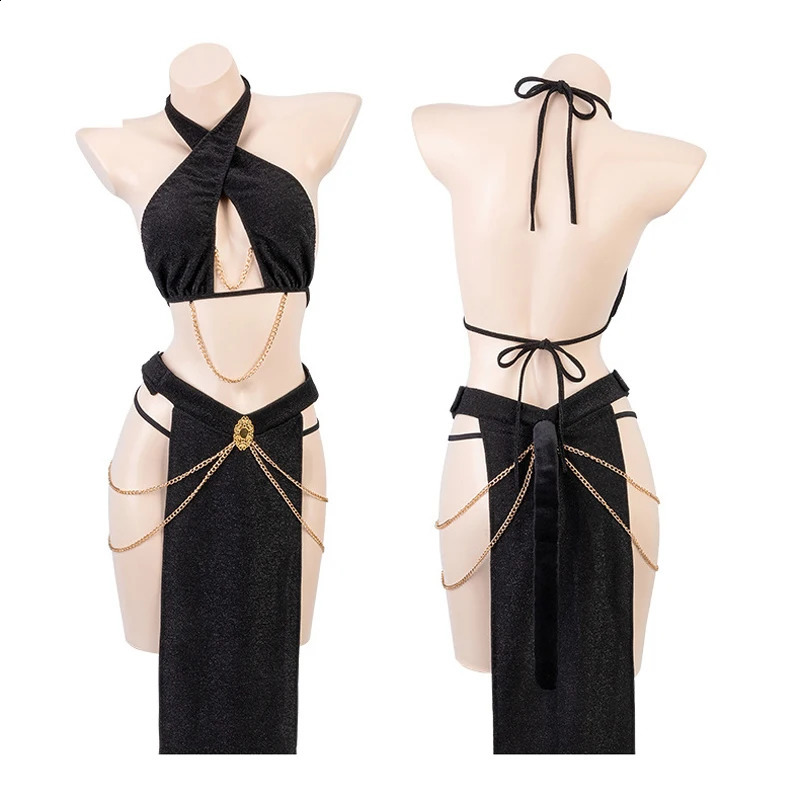 Egyptian Queen Dress Up Costume Cat Ear Girl Uniform Sexy Underwear Halloween Nightclub Bar Party Stage Role Playing Anime w240824