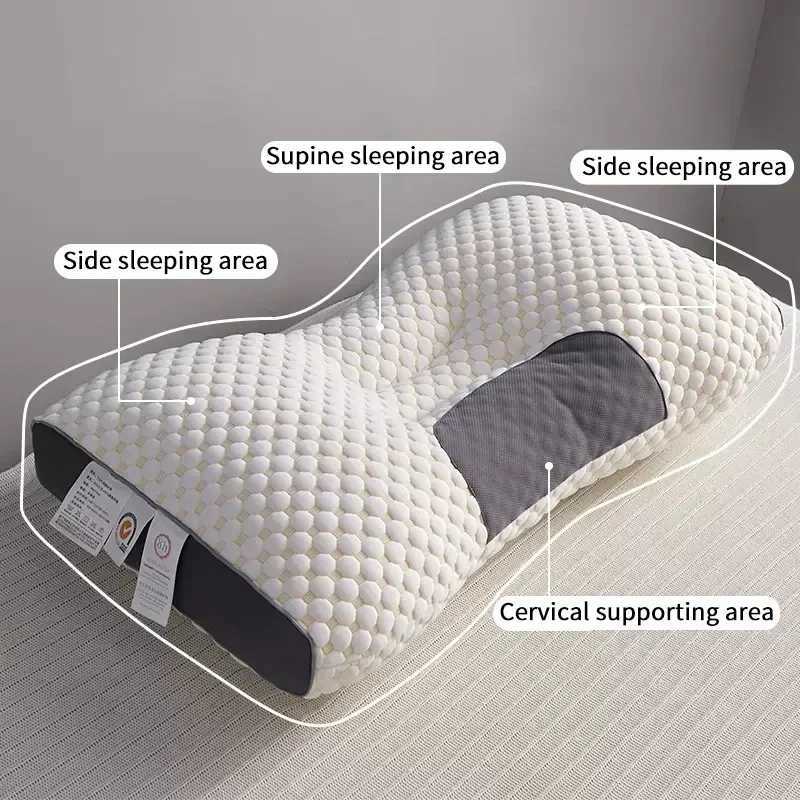 The concave convex design of the human body helps massage the neck and the fiber massage pillow helps with sleepXJ240822