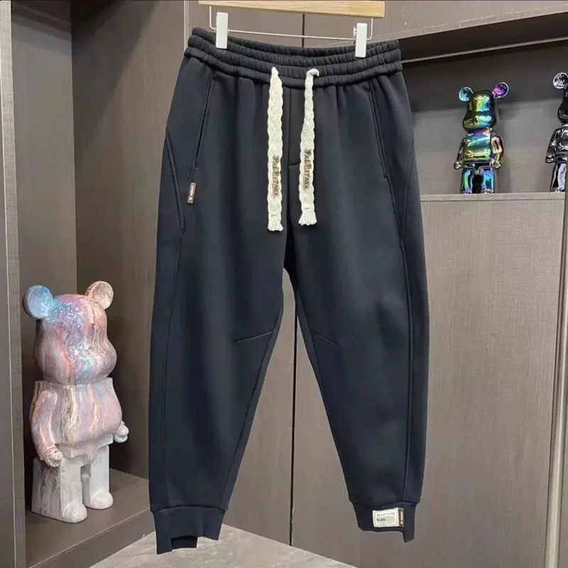 Autumn/Winter Fashion Trend Harlan Elastic Waist Drawstring Loose Versatile Slim and Handsome Sports Casual Mens Pants 240823