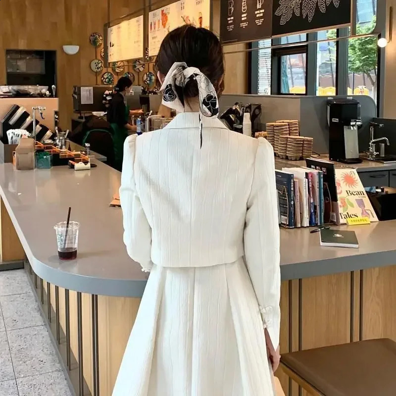Insozkdg Women Dresses Set Elegant Office Lady Formal Two Piece Skirt Suit Female Casual Long Sleeve Jacket with 240823