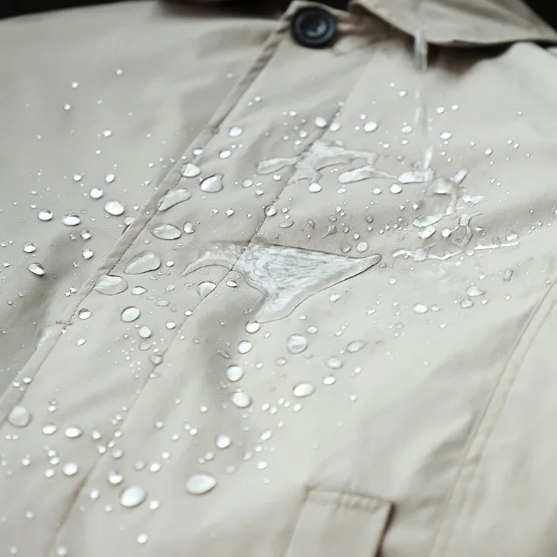 Men Clothing Waterproof and Tear-resistant Autumn Winter Japanese Style Quilted Warm Mens Mid-length Trench Coat 240822