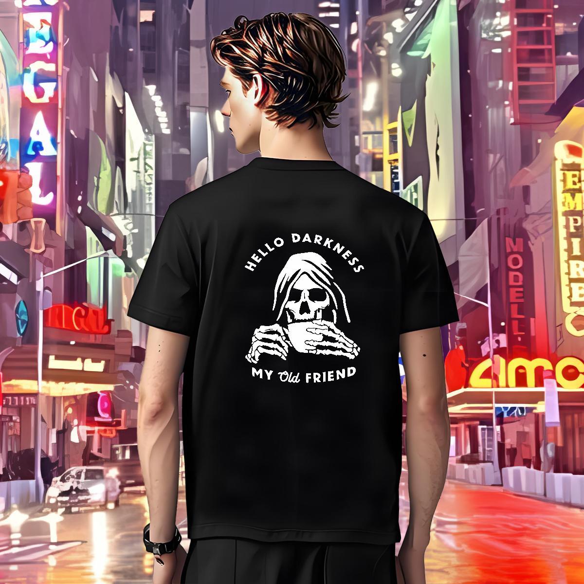 Soft Men T Shirts 230g Pure Cotton skull Sports Casual Plus Size Custom Breathable Crew Neck Mens Tshirts Fashion New Tops