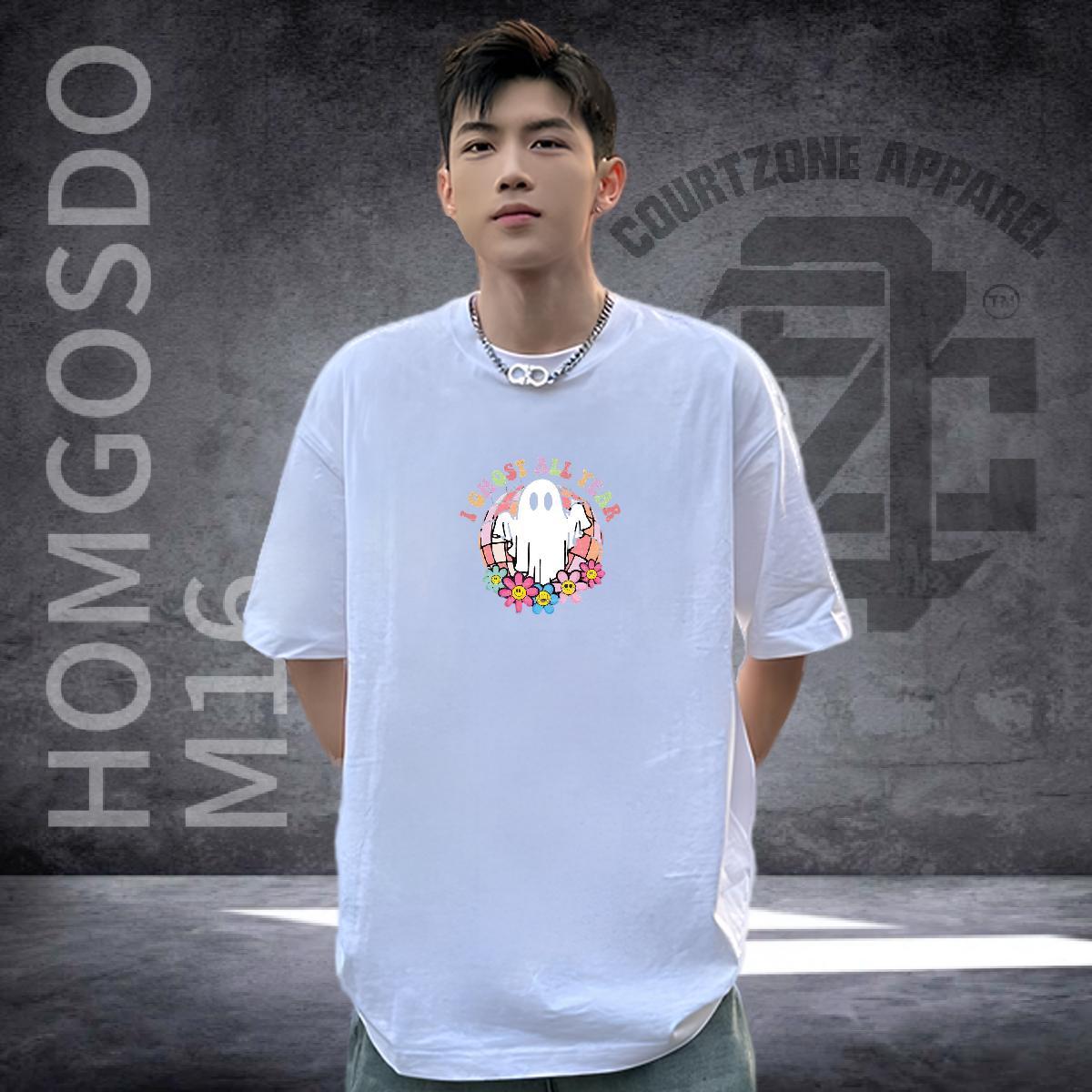 Popular Man T Shirts 230g Cotton flower Spring Summer DIY Printed Breathable Men Tops Tees Designer Tee Shirt