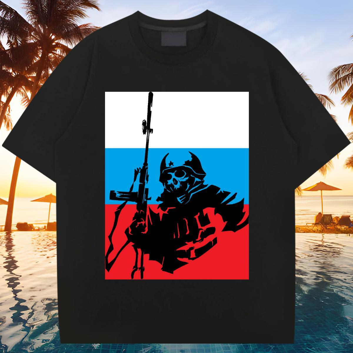 Classic T shirt 230g 100% Cotton skull High Street Hip Hop Black Oversized O-Neck Short Sleeve Couples T Shirts New Tees Shirts