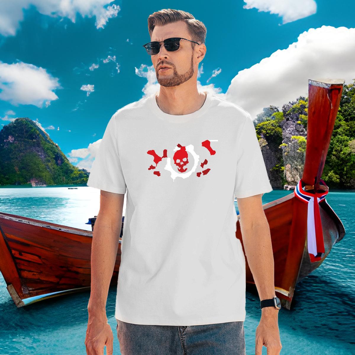 Loose Fit T Shirt For Man 100% Cotton 230g skull Street Casual Custom Cartoon Round Neck Short Sleeve Mens Tshirts Fashion New Top Tees