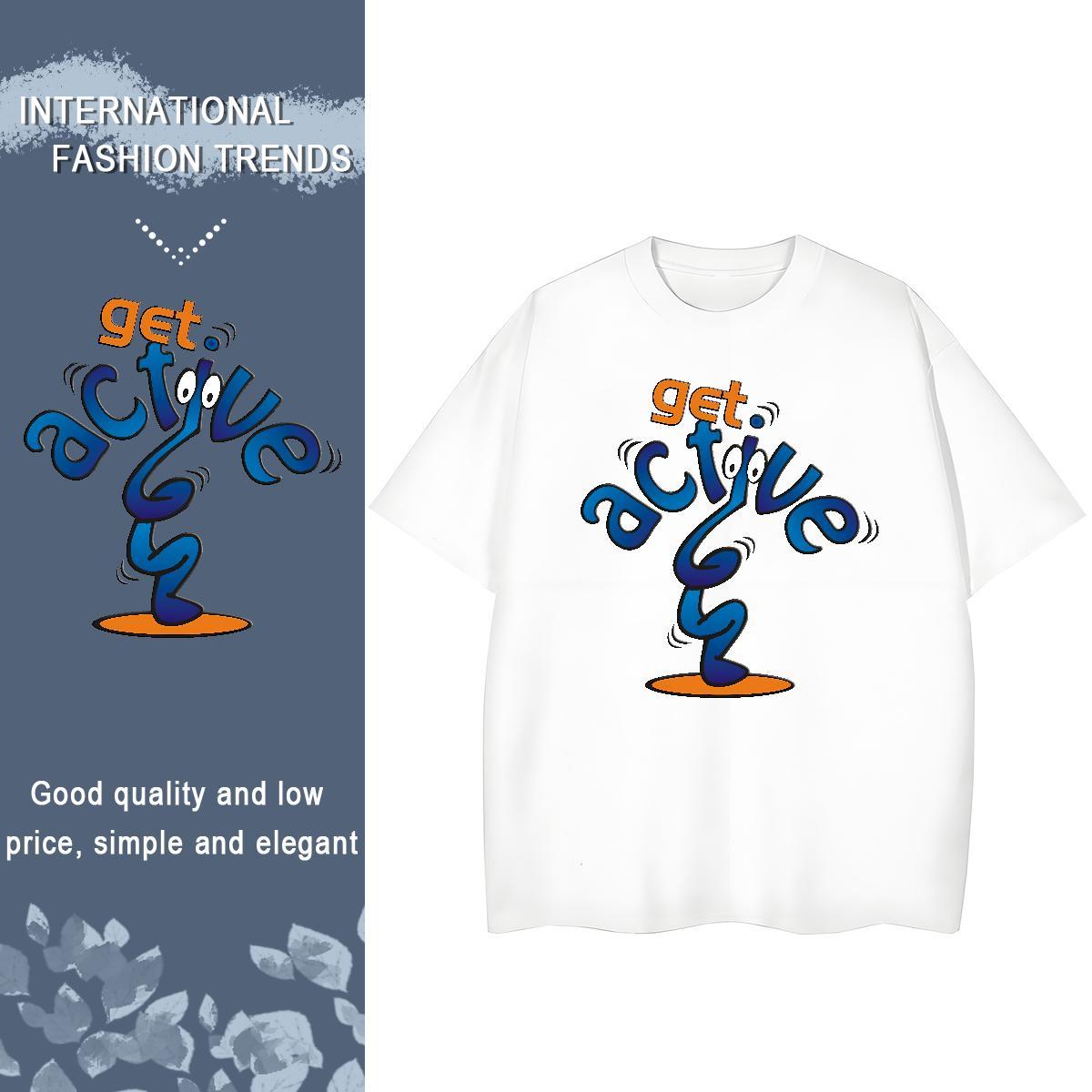 Free Shipping Womens Tshirts 230g 100% Cotton blue Street Casual T Shirts Women Crew Neck Breathable Custom Printing Wear