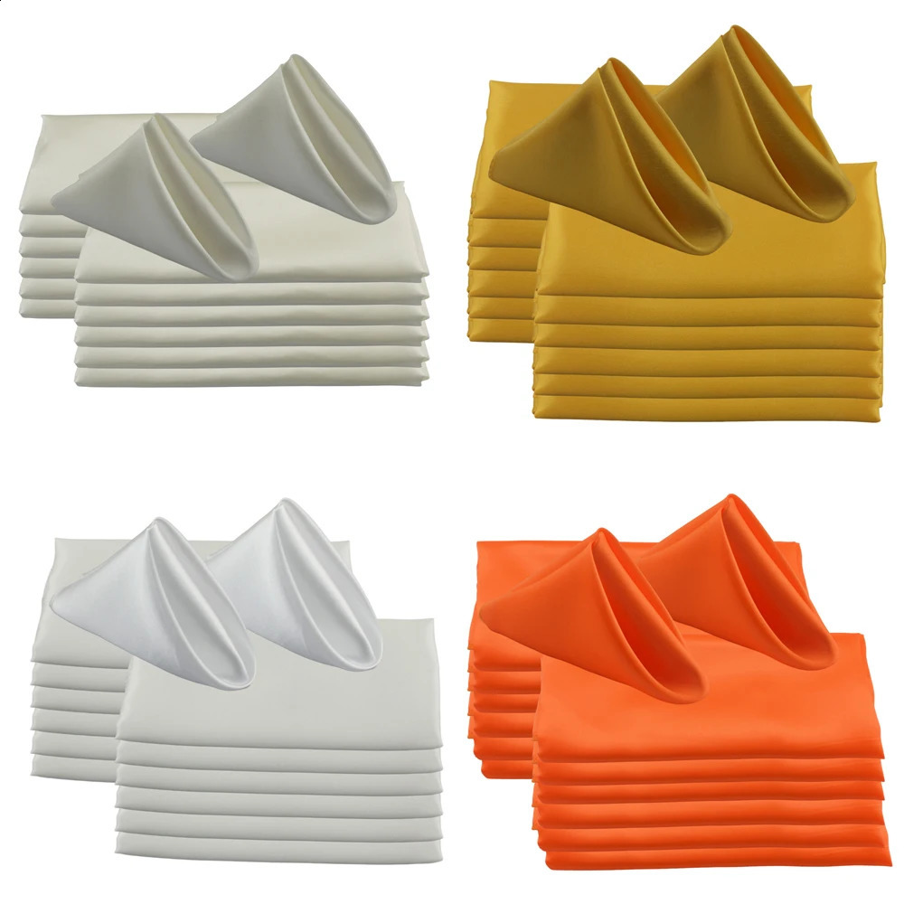 50pc Square 30x30cm Satin Elegant Napkins Perfect For Wedding Graduation Dinner Parties Restaurant CoffeeCake Tea Towel 240822