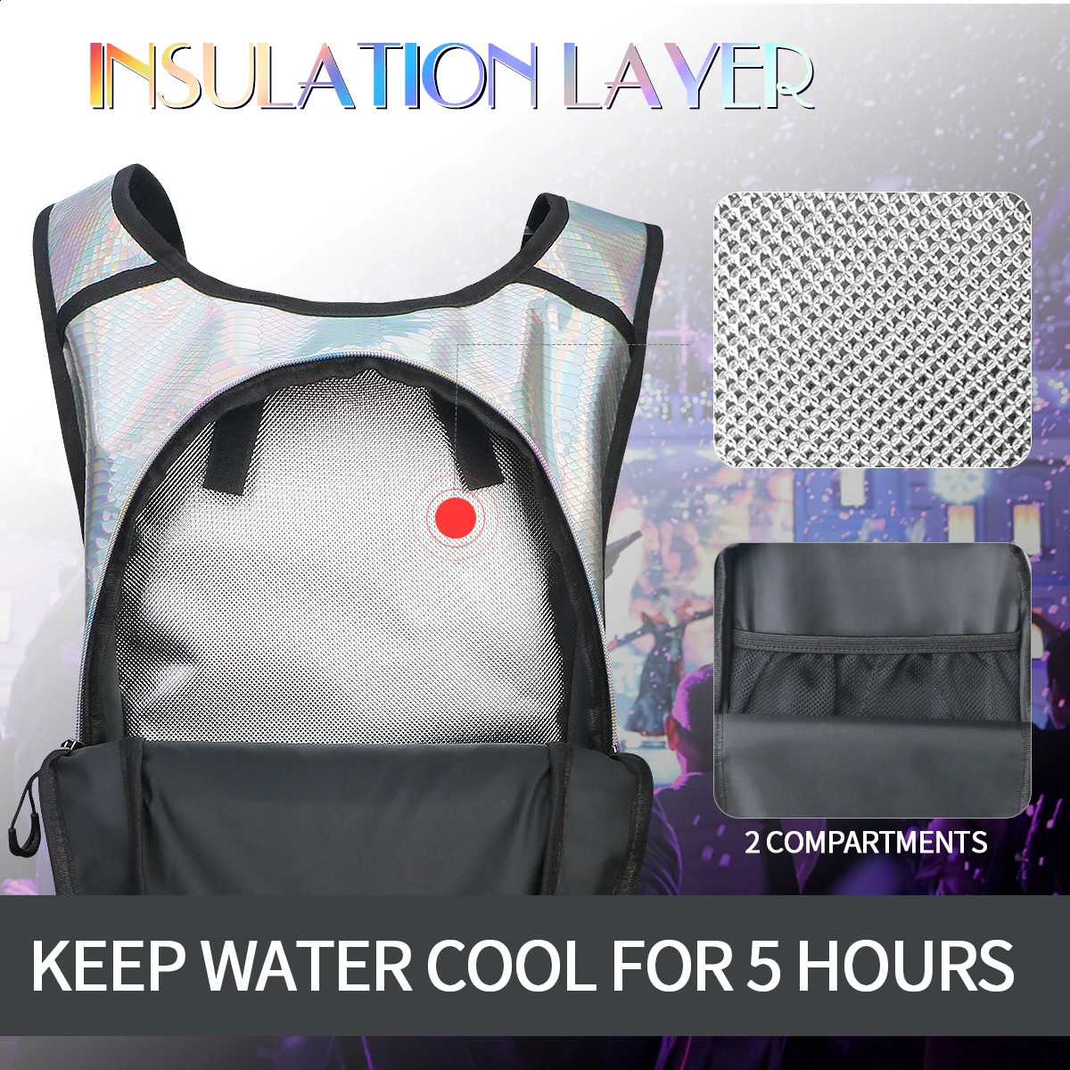 Portable waterproof backpack with 3L insulation layer outdoor sports climbing 240823