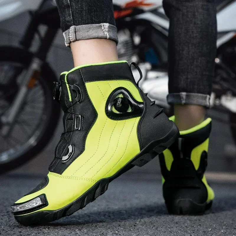 Motorcycle Boots Men Women Knight Outdoor Riding Anti-slip Winters Sneakers Shoes Bicycle Mountain Racing Road Speed Autumn 240822