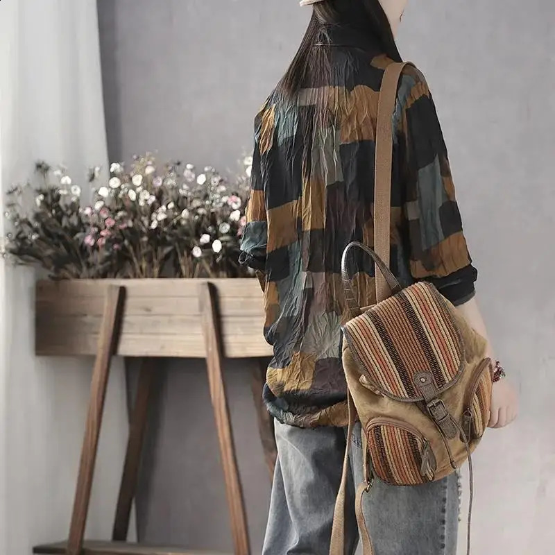 Fashionable retro long sleeved printed shirt for womens clothing spring and autumn loose fit fully matched lapel floral casual 240822