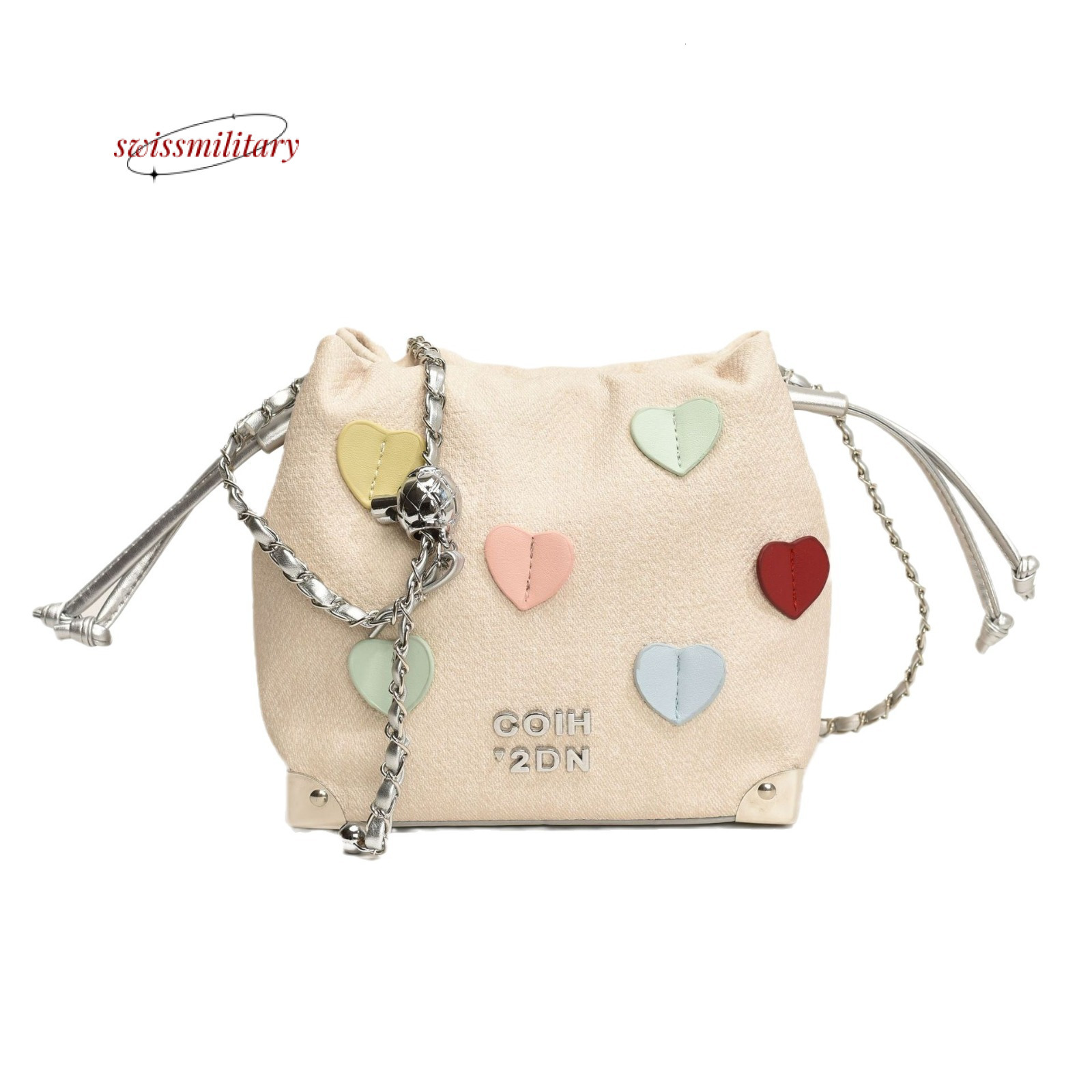 Swissmilitary Popular large capacity bucket for women 2024 new summer niche high-end texture chain crossbody bag #37