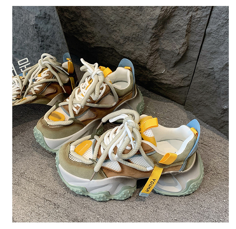 Trendy brand color blocking dad for women's 2024 new small stature and versatile casual sports shoes ddmythur