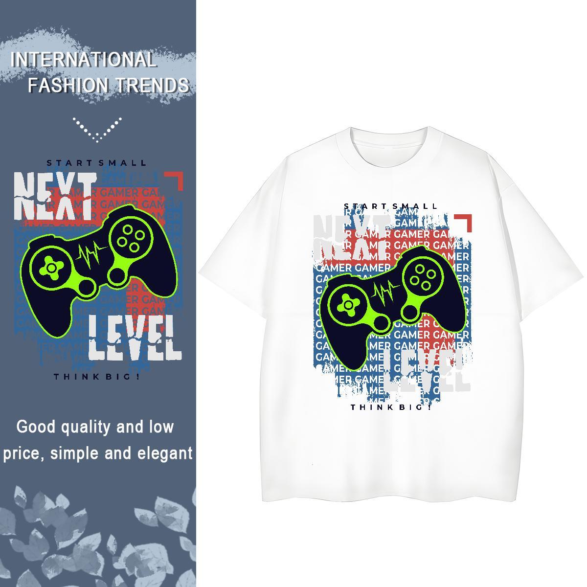 5A Unisex Tshirts 230g 100% Cotton game Summer Casual T Shirt For Woman Short sleeve Soft Black White Top Tees