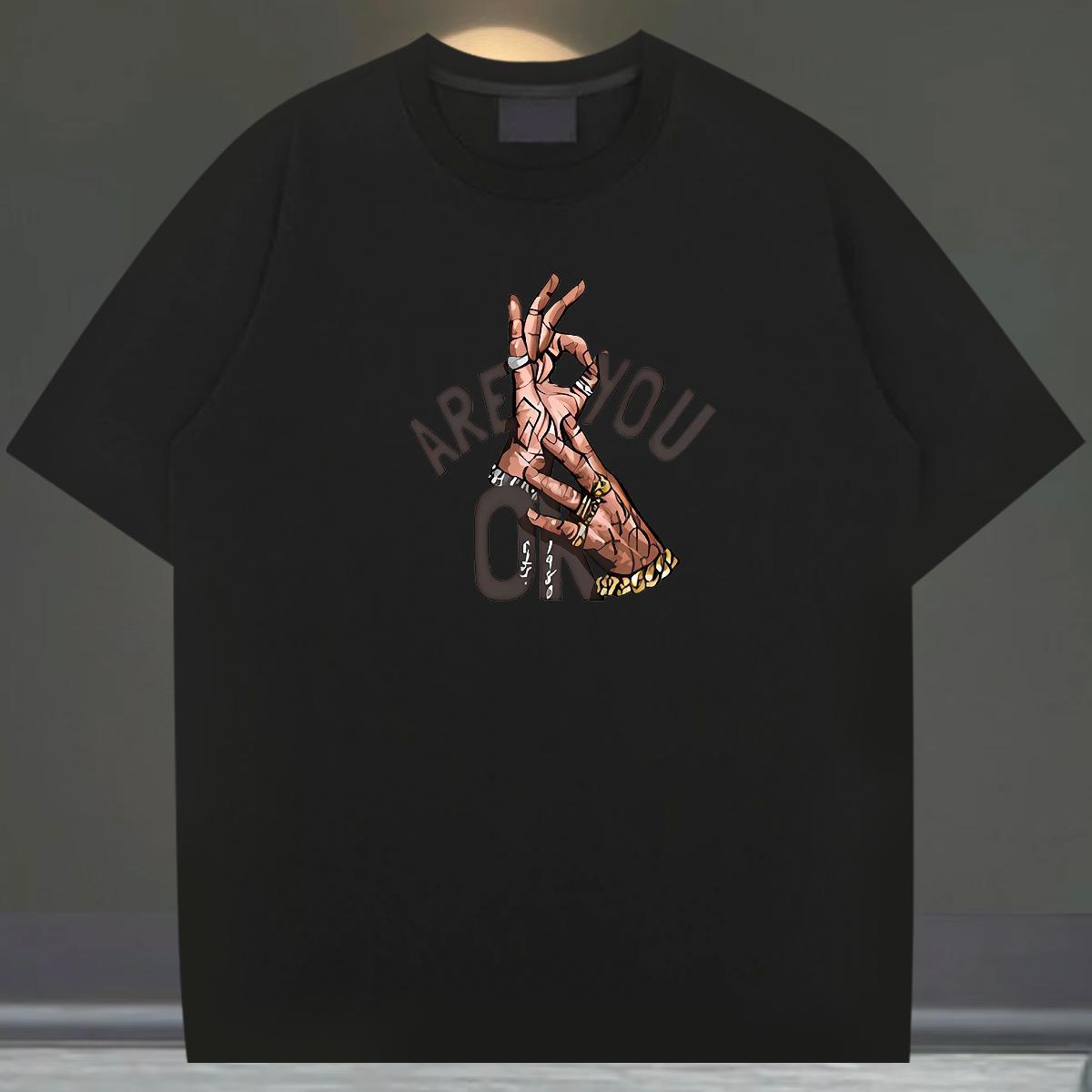 Unisex Man T Shirts 230g Pure Cotton skull Street Wear Plus Size Cartoon Breathable Short Sleeve Mens Tshirts Fashion New Tops Shirt