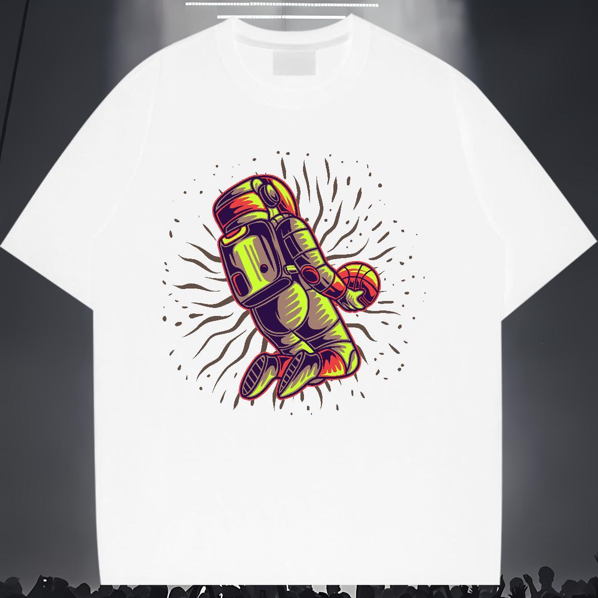 Brand Lady T shirt 230g Cotton universe Casual T Shirt For Woman O-Neck Short Sleeve Anime Print Polos
