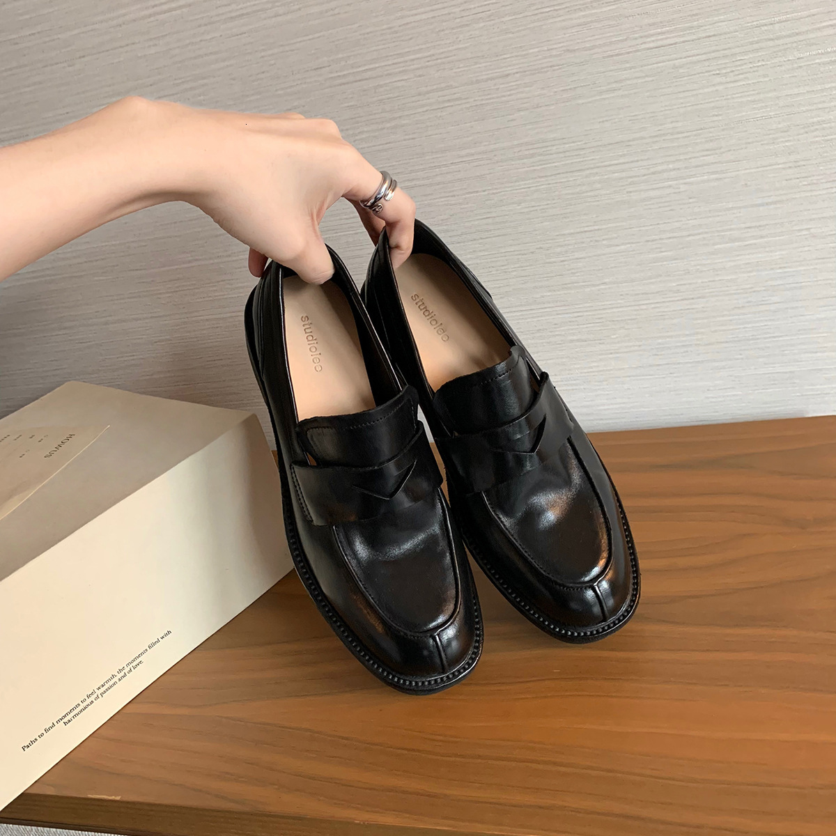 Ddmysports Cowhide Edition Grape Mom Same Round Ead Lazy With British Style Genuine Leather Versatile Le Fu Shoes For Women OUTDOOR
