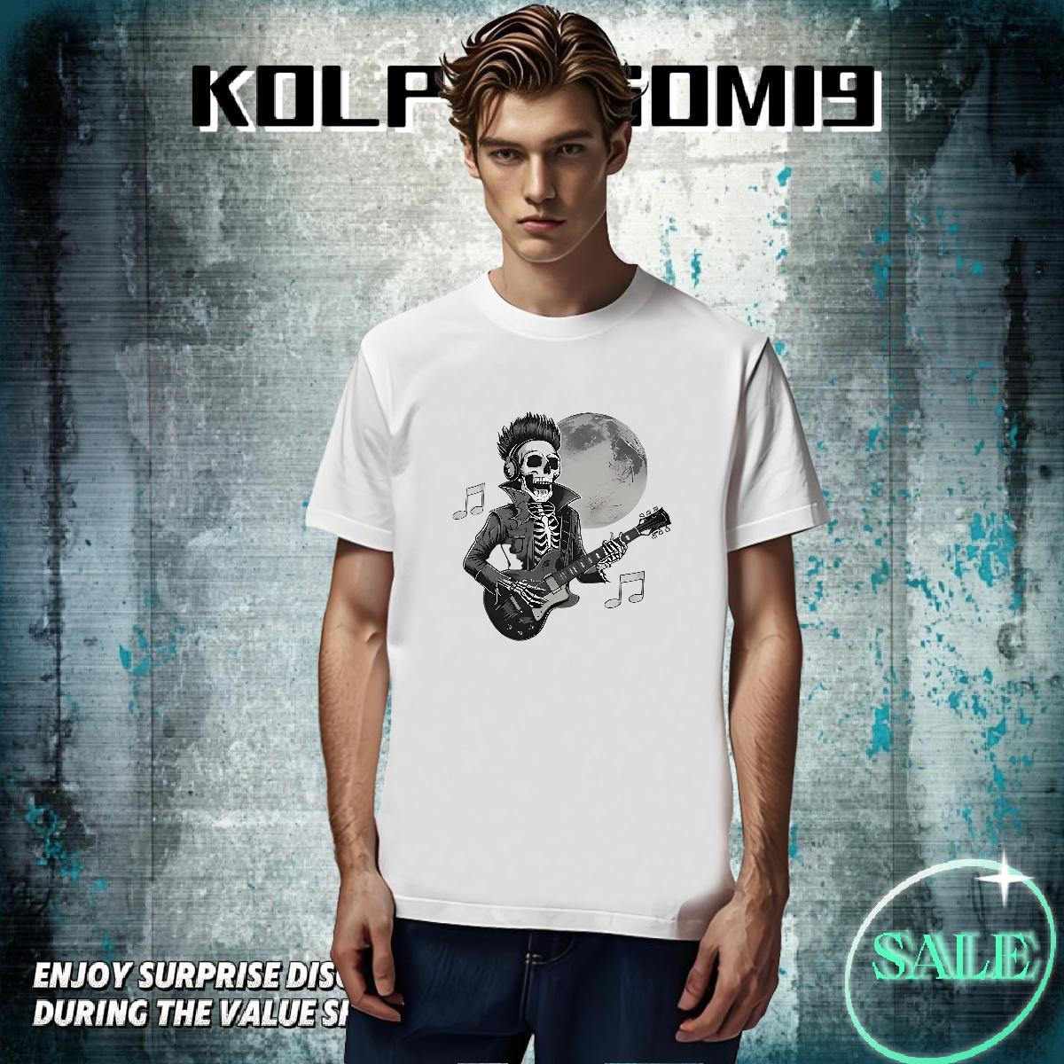 Cool Man T Shirts 230g Pure Cotton guitar Home Outdoor DIY Printed O-Neck Short Sleeve Mens Tshirts 2024 New Top Tees