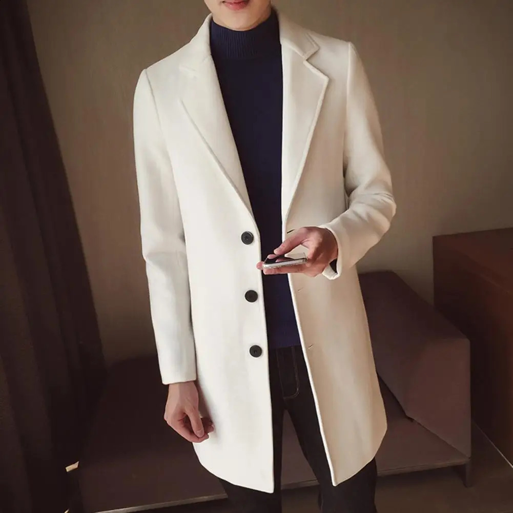 Trench Coats For Men Overcoats Wool Blends Business Trench Long Jackets Men Leisure Overcoat Male Fit Blends Coats Jackets 5XL 240822