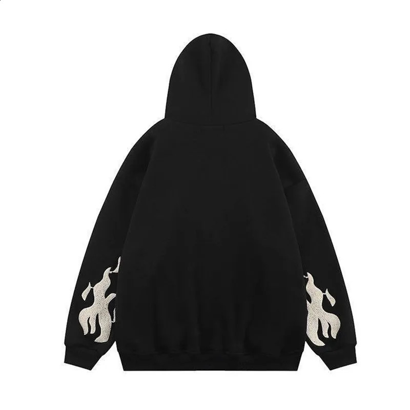 Mens Streetwear Cross Embroidery Zip Up Cardigan Hoodies Y2K Vintage Skeleton Spider Hoodie Men Oversize Black Hooded Sweatshirt 240823