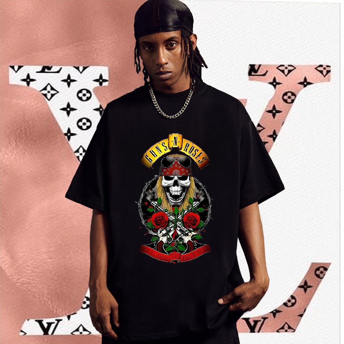Unisex T-Shirts 230g Cotton skull Spring Summer Cartoon Print Breathable Crew Neck Men Tops Tees 2024 Summer Wear
