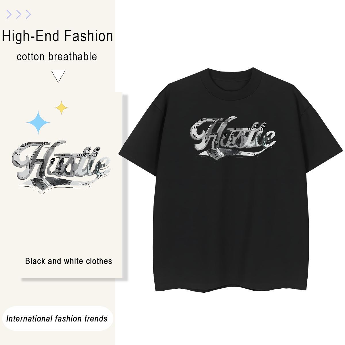 Soft T Shirt For Man 230g Cotton letter Street Casual Oversized 3XL 4XL Crew Neck Couples T Shirts Classic Top Tees