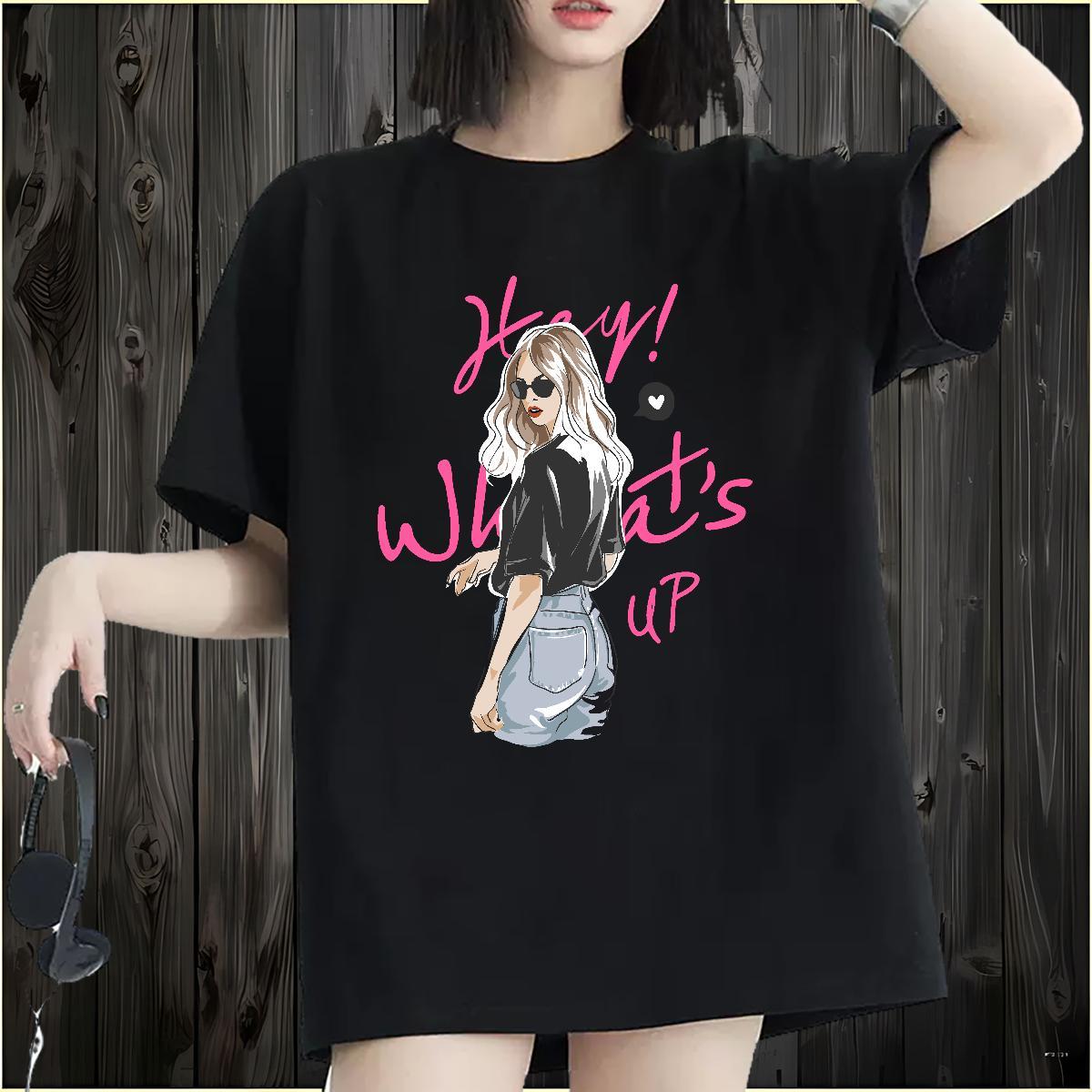 Loose fit Woman Tshirt 100% Cotton 230g letter Beach Womens T Shirts Short sleeve Soft Skull Top Tees