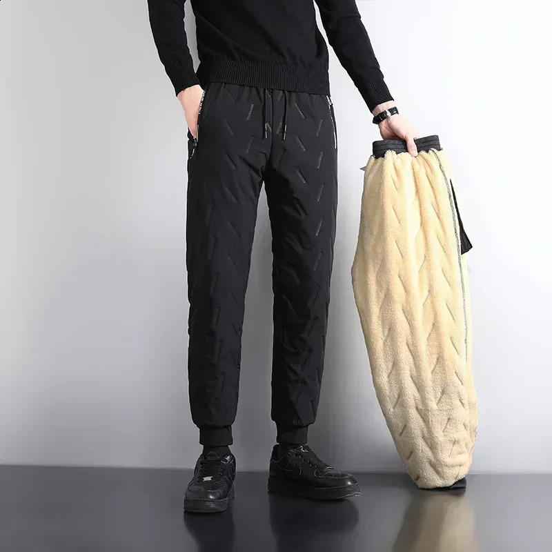 Fleece Cotton Plush Pants Mens Joggers Casual Winter Lambswool Warm Thicked Sweatpants Male Oversized Plus Size Trousers L5XL 240823