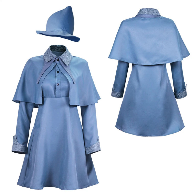 Witchcraft and Wizarding School Witch Hibiscus Isabel Delacour Role Playing Costume Beauxbaton Magic Uniform Hat Dress Halloween 240823