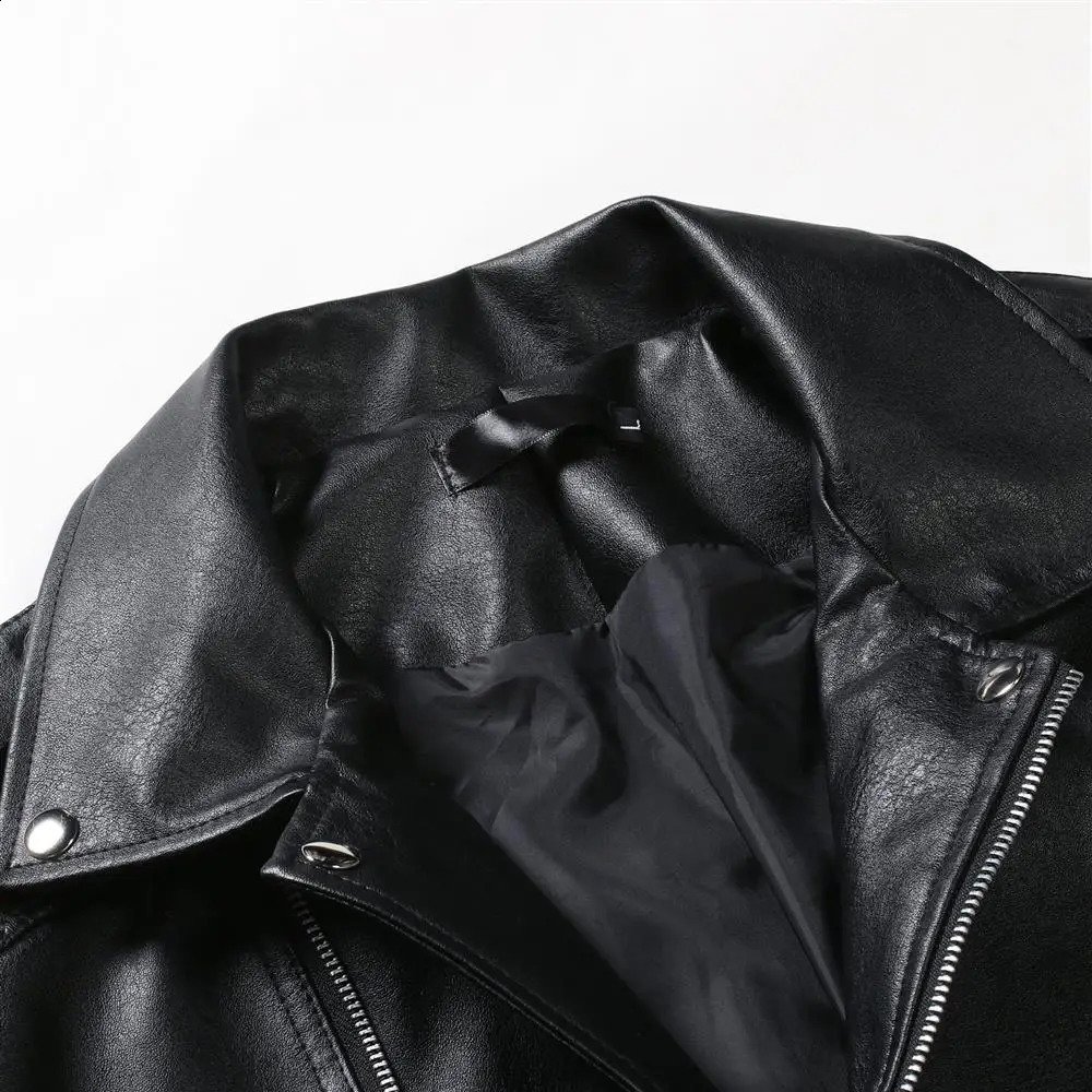 Black Mens Windproof Biker Leather Jacket Red Brown Blue PU Coat Fashion Casual Overcoat male Tops Outerwear S-4XL 5XL 240822