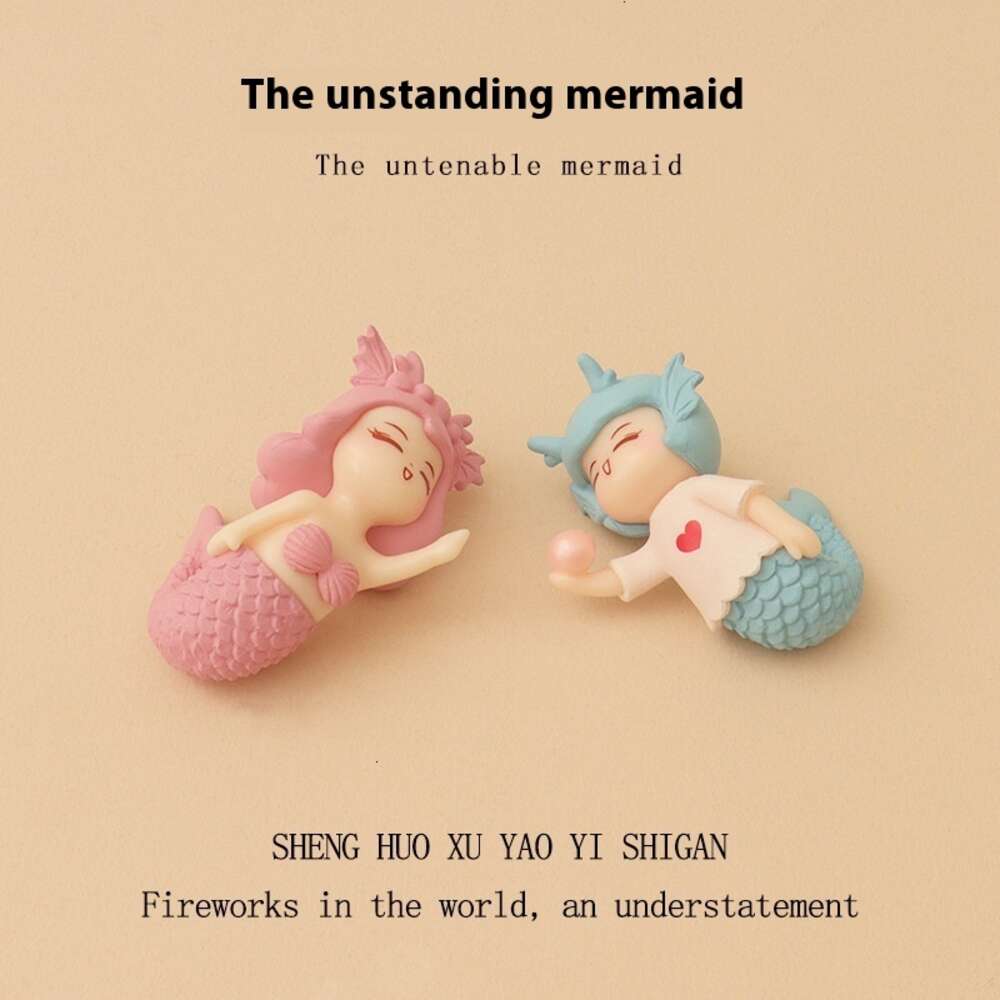Creative Mini Mermaid Design Succulent Pottery Kit - Perfect for Indoor Fish Tank Scenic Enhancement & Home Decor