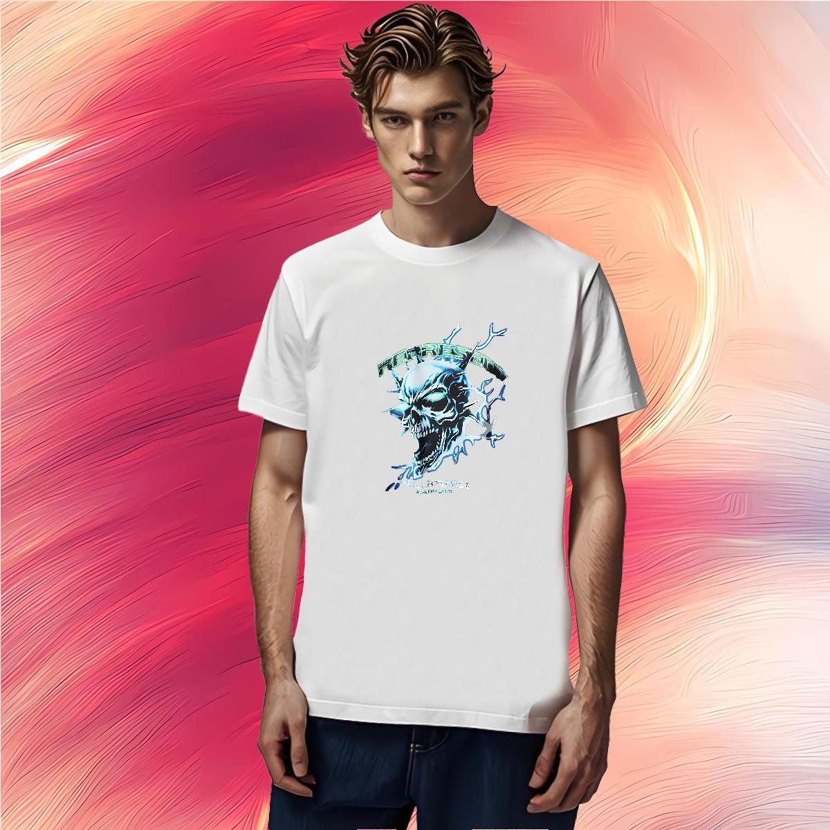 Popular T Shirts Men 230g 100% Cotton skull Casual Beach Asian Size Breathable Short Sleeve Couples T Shirts Factory Direct Polos