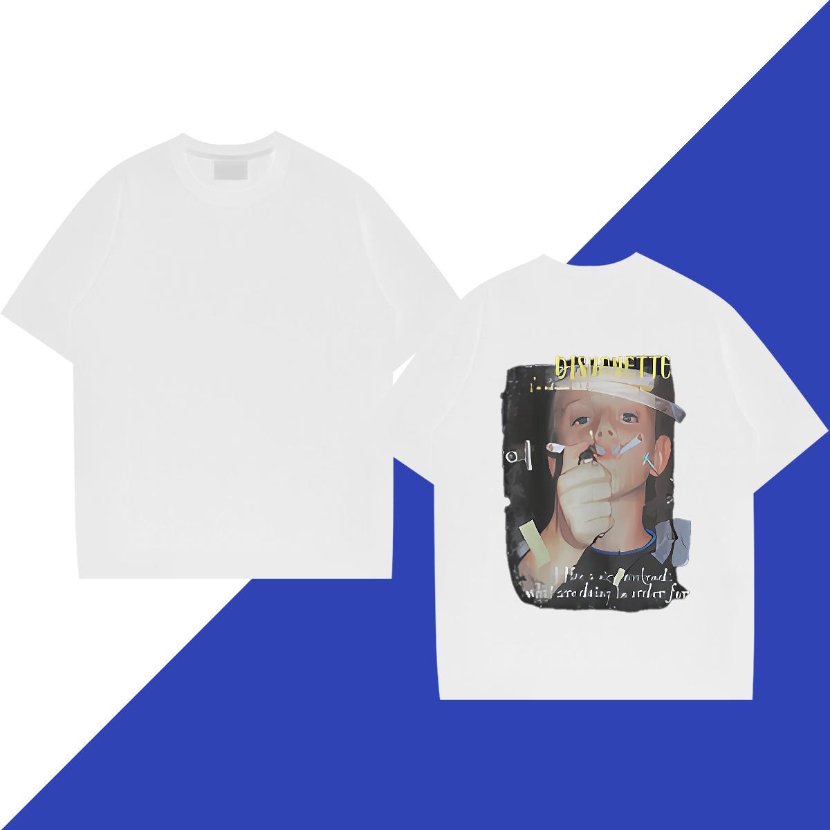 Classic T-Shirts for Men 100% Cotton 230g portrait Sports Casual Custom Anime Crew Neck Men Tops Tees Customized Tee Shirt
