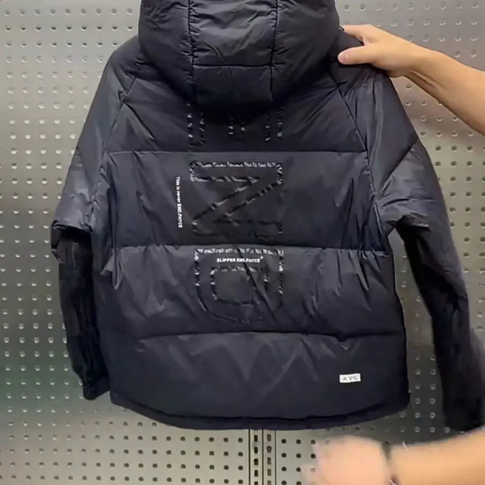 Trend Large Pocket Apron Jacket Fashionable Mens Hoodie Tool Thickened Coat Couples Casual 240822
