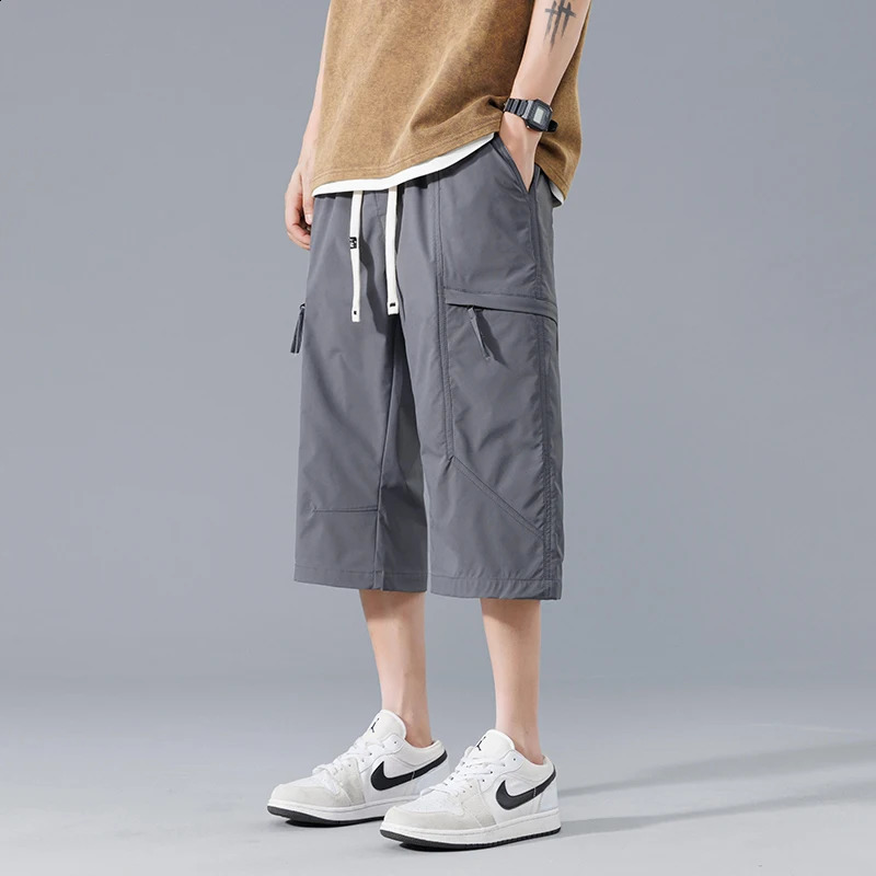 Product Cut Shorts Mens Summer Fashion Ice Silk Thin Casual Loose American Sports 240823