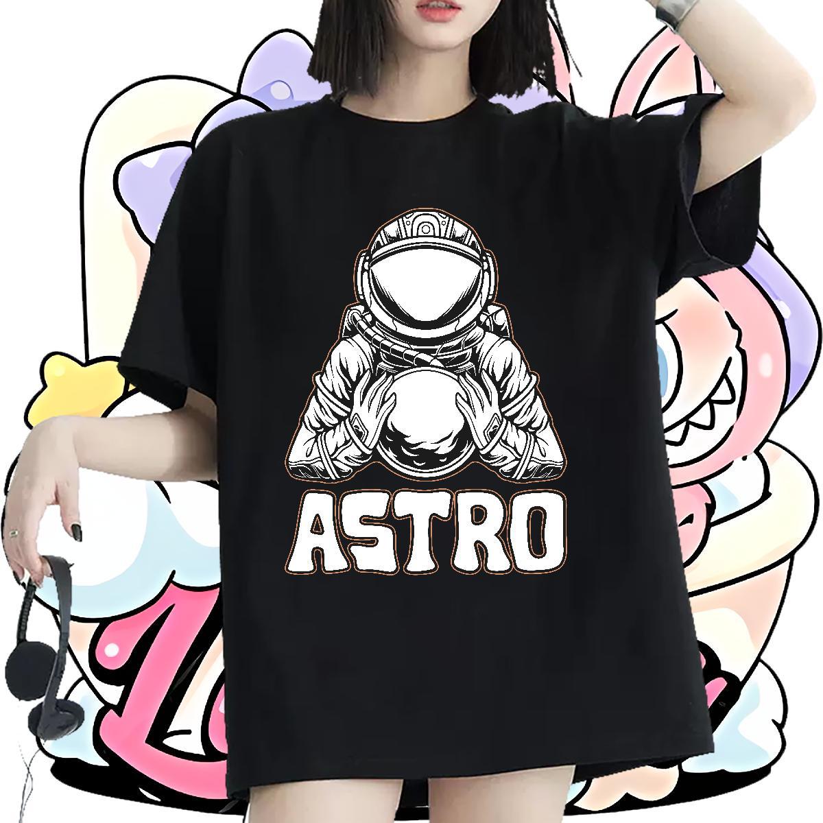 Lady Women Tees 230g 100% Cotton universe Sports Casual T Shirts Women Breathable Crew Neck Anime Oversized Tshirts