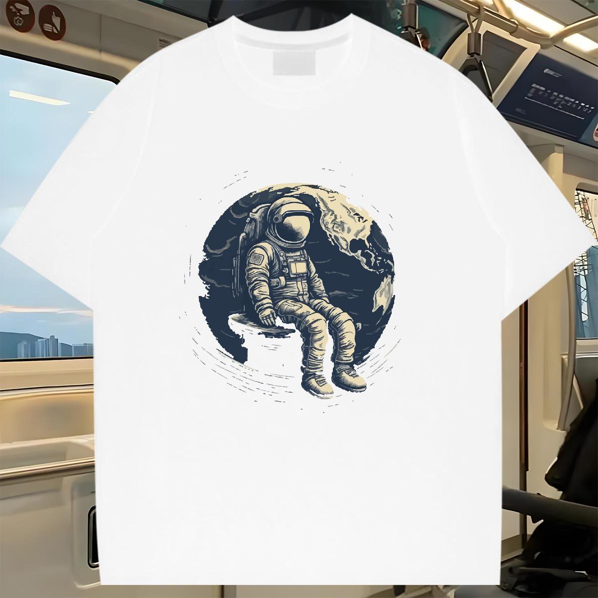 Lady Lady T shirt 230g Pure Cotton universe High Street Hip Hop T Shirts Women Breathable Crew Neck Oversized Top Tees