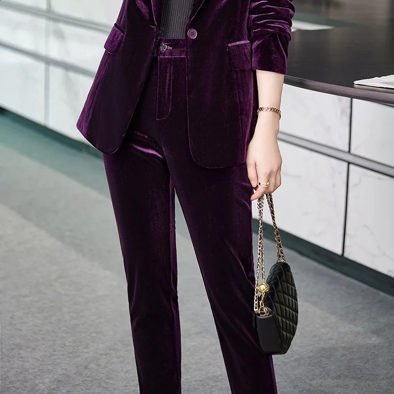 High Quality Veet Formal Womens Business Suit Pants Set With And Jacket Professional Explorer