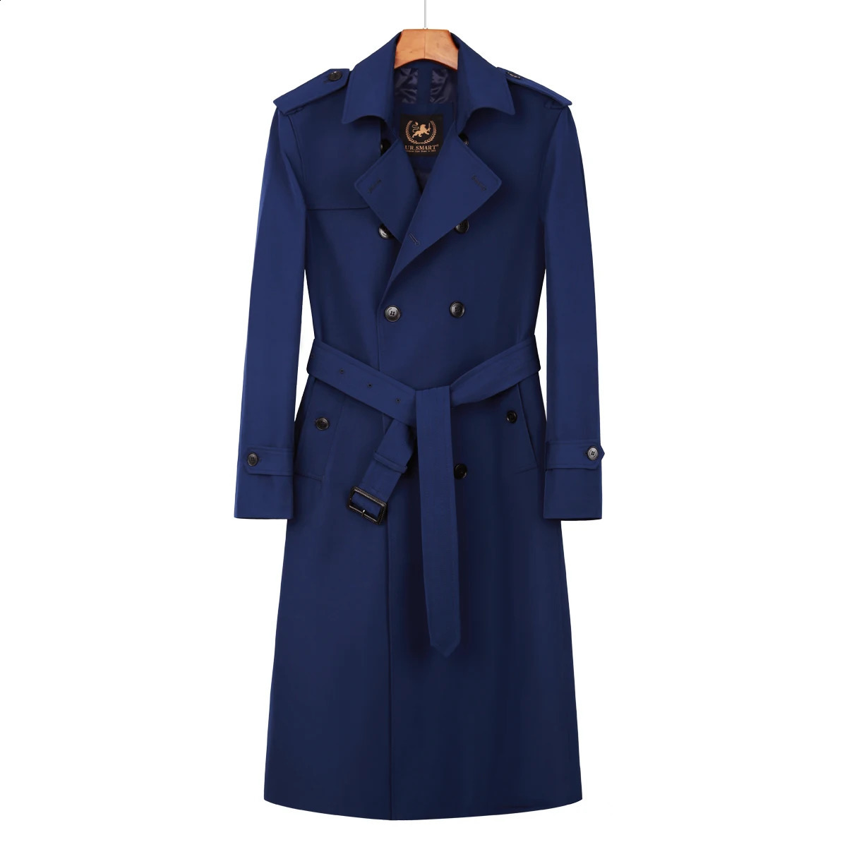 X-long windbreaker over knee men British double breasted spring and autumn fashion trench coat men 240822