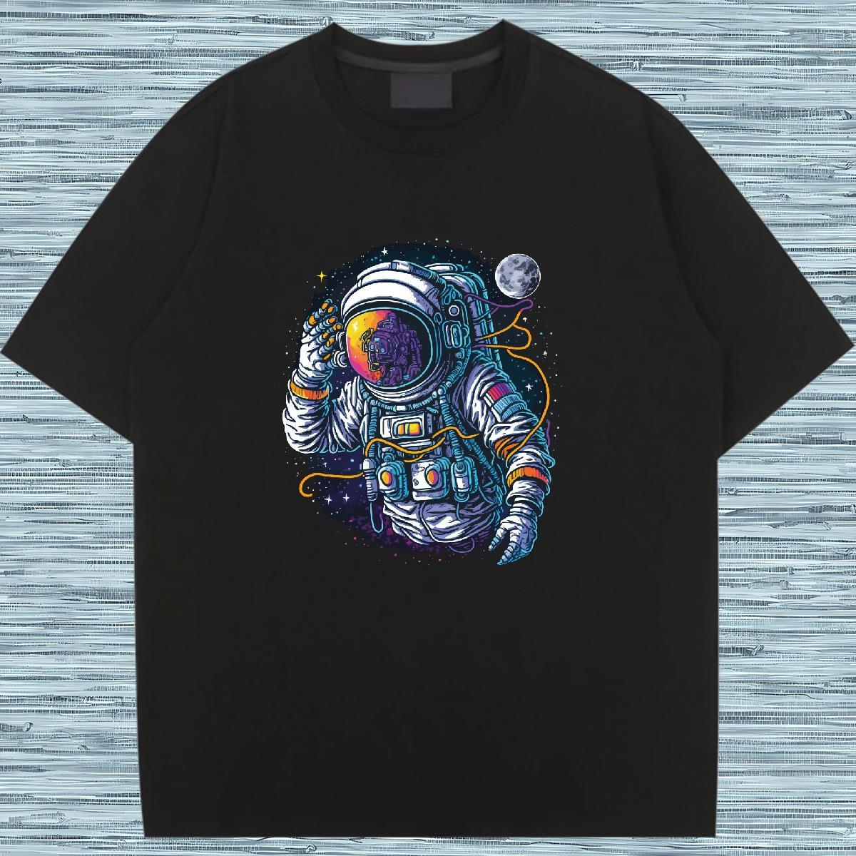 Lady Woman Tshirt 230g Cotton universe Hip Hop Street Woman T Shirts Breathable Crew Neck Custom Print Plus Size Clothes Shirt