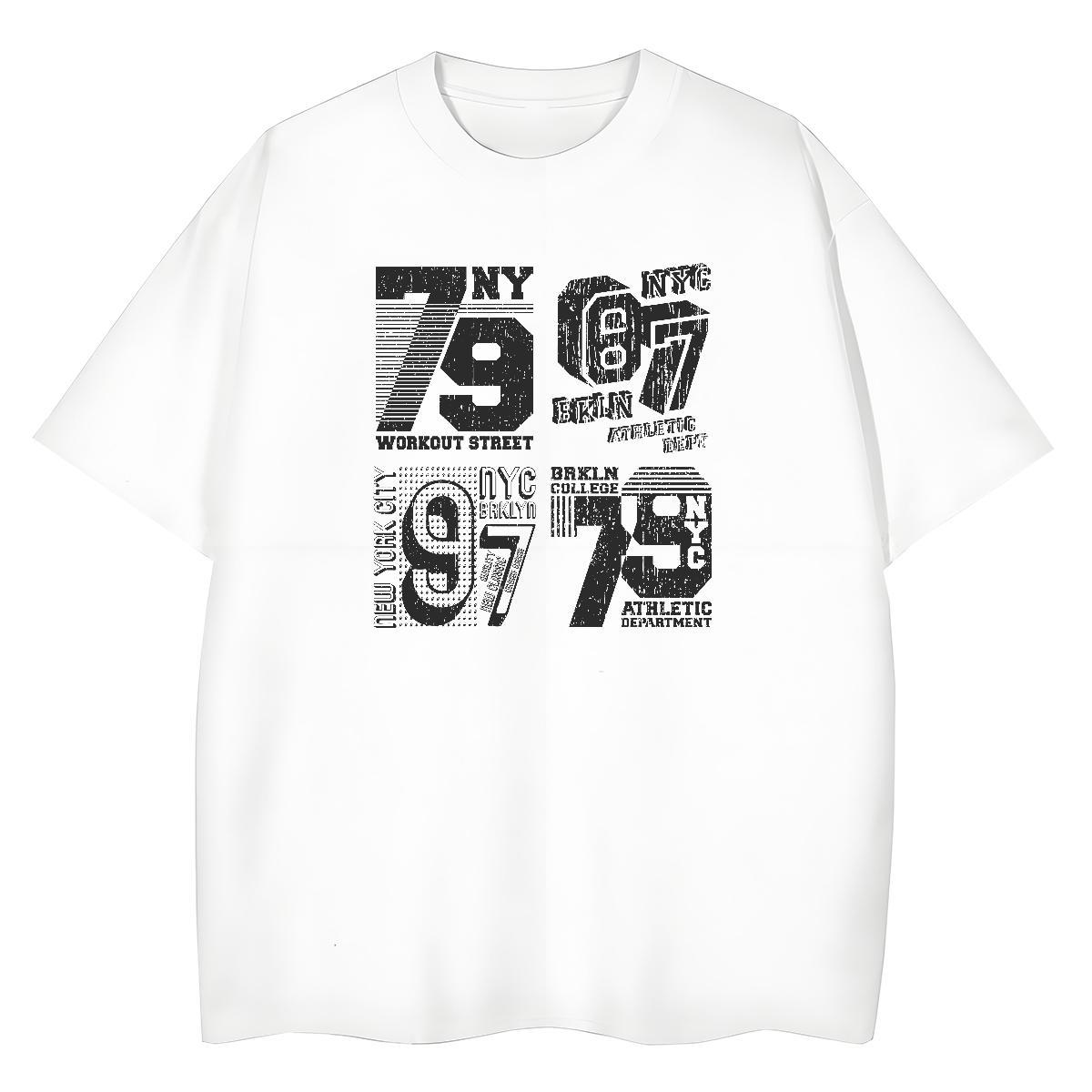Loose fit Couples T Shirts 230g Pure Cotton letter Sport T Shirts Women Breathable Black Oversized Top Shirts
