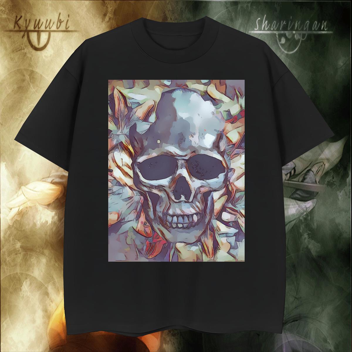 Soft T shirt 230g Cotton skull Street Wear Anime Print Crew Neck Men Tshirts Designer Fashion Tops Tees